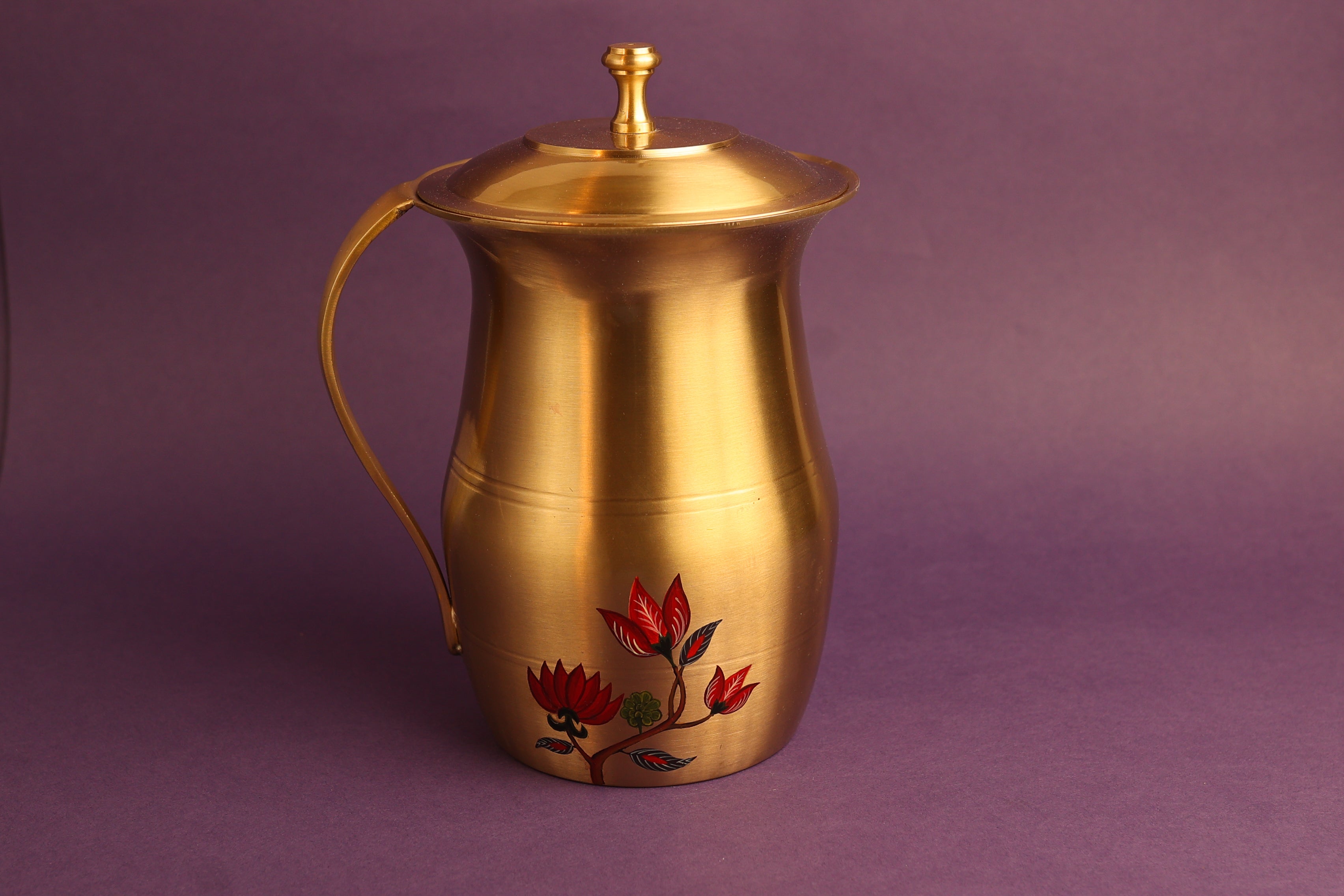 Kalamkari Kansa Jug and Glass Set