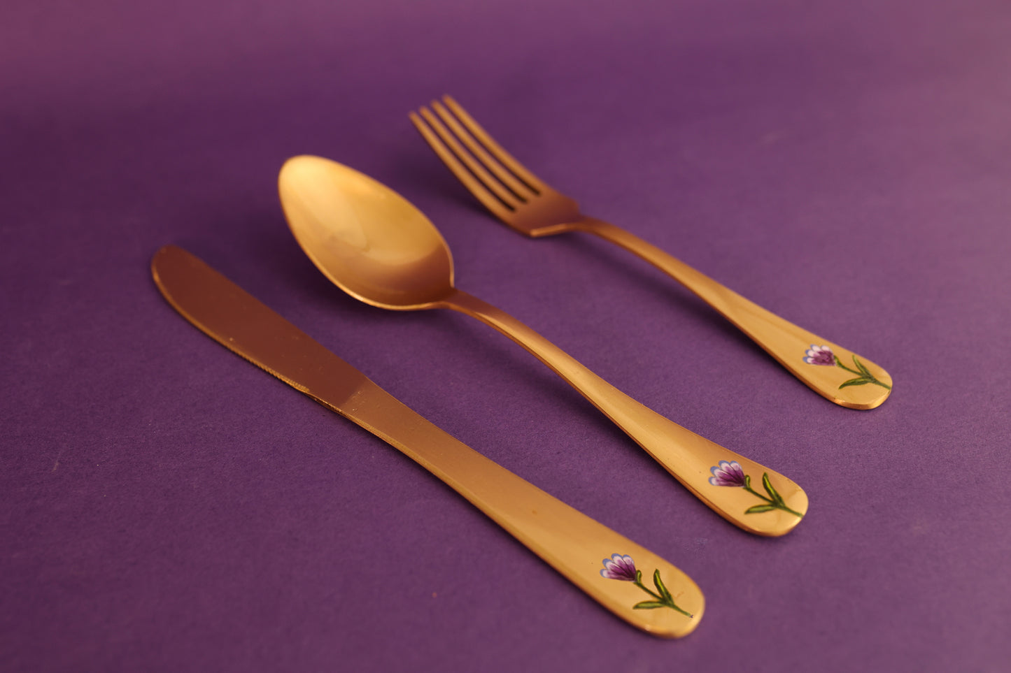 Jamuni Pital Spoon Fork Knife Set