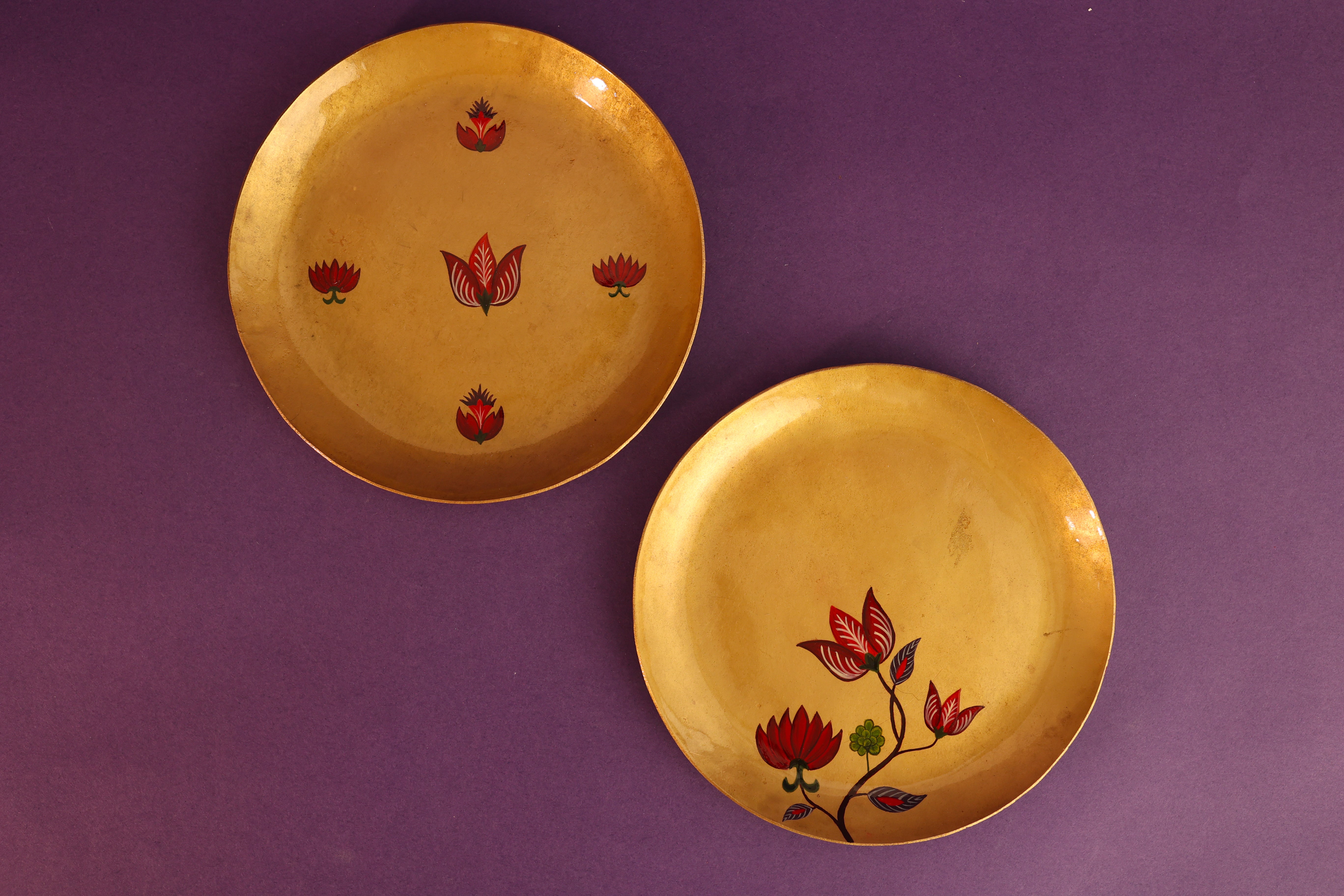 Kalamkari Pital Tapas Plate - Set of 4