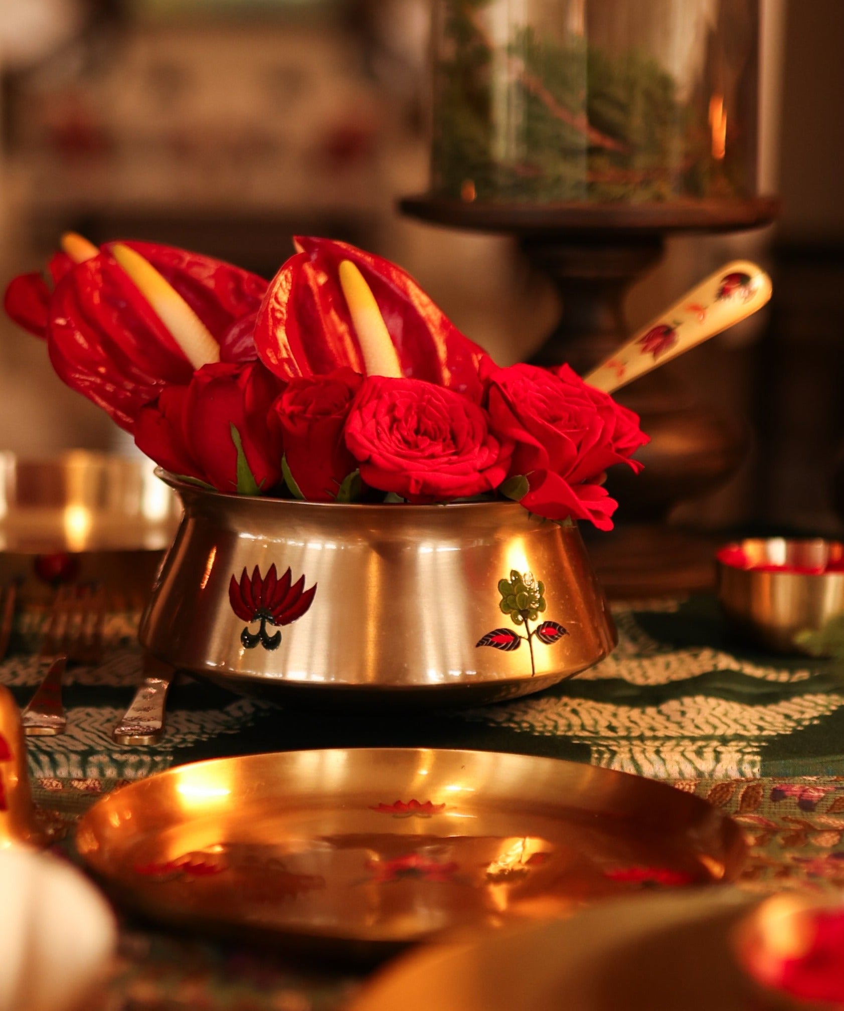Kalamkari Kansa Curry Bowl Large