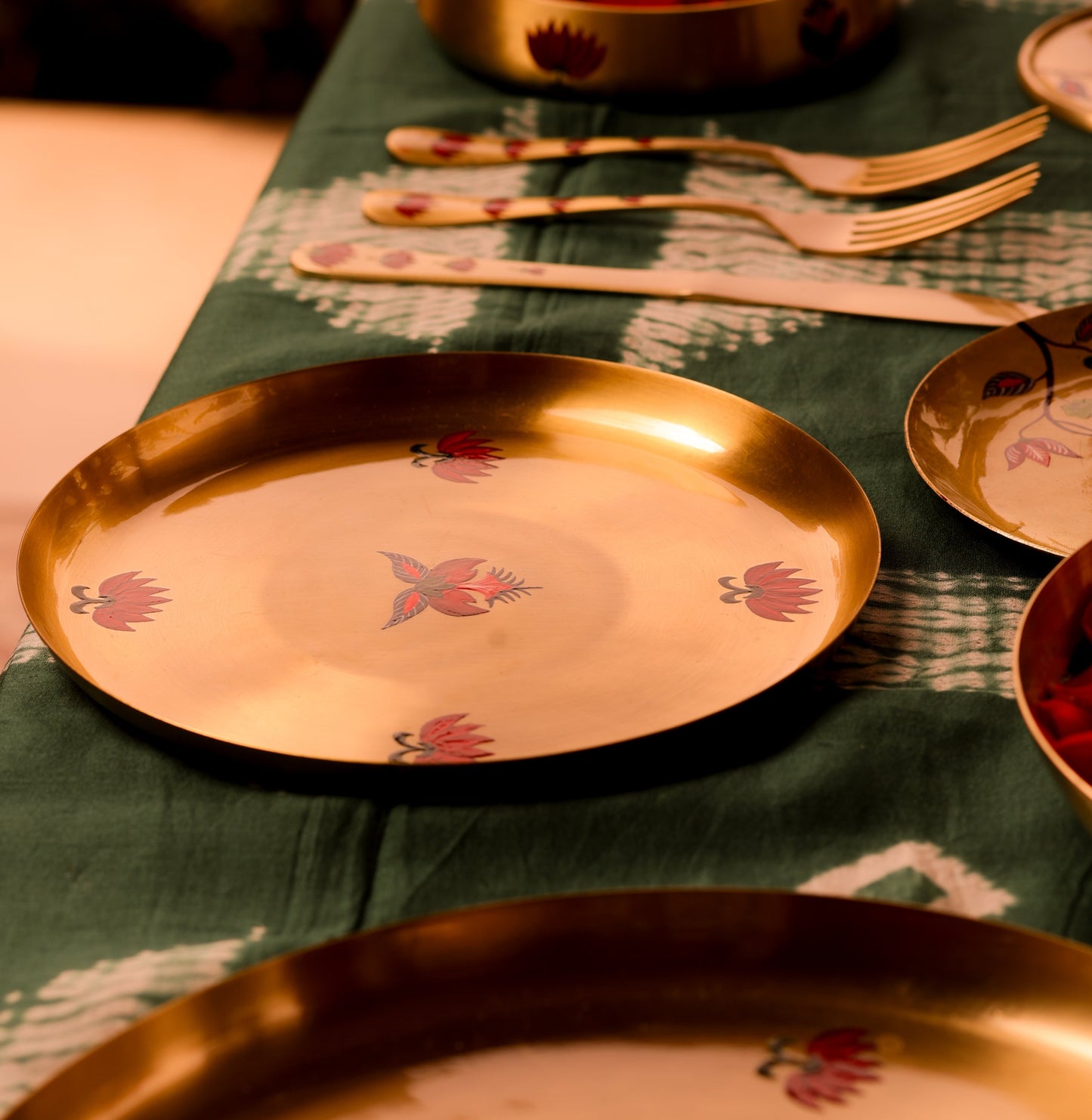 Kalamkari Kansa Small Plate - set of 6
