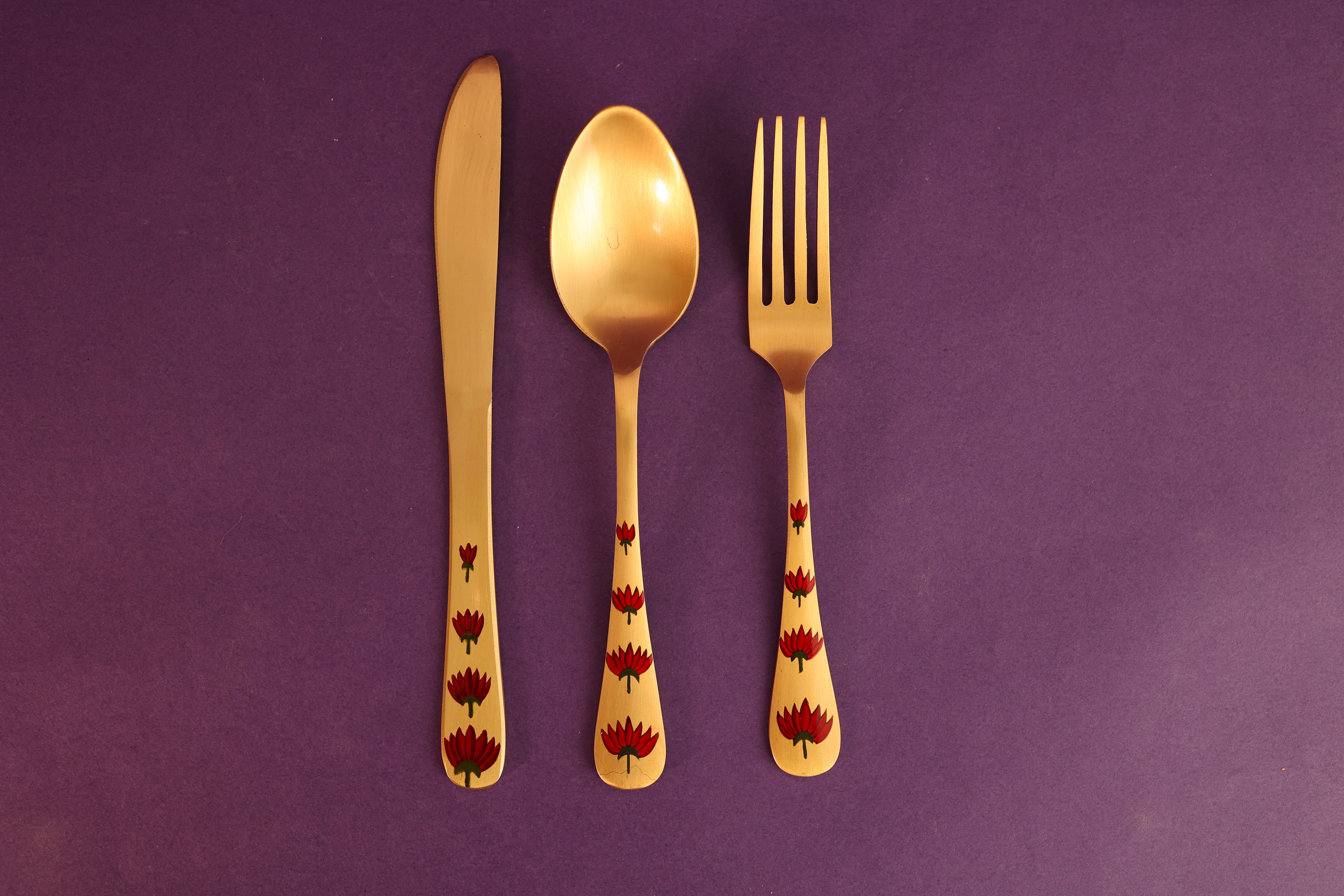 Kalamkari Pital Cutlery Set of 6