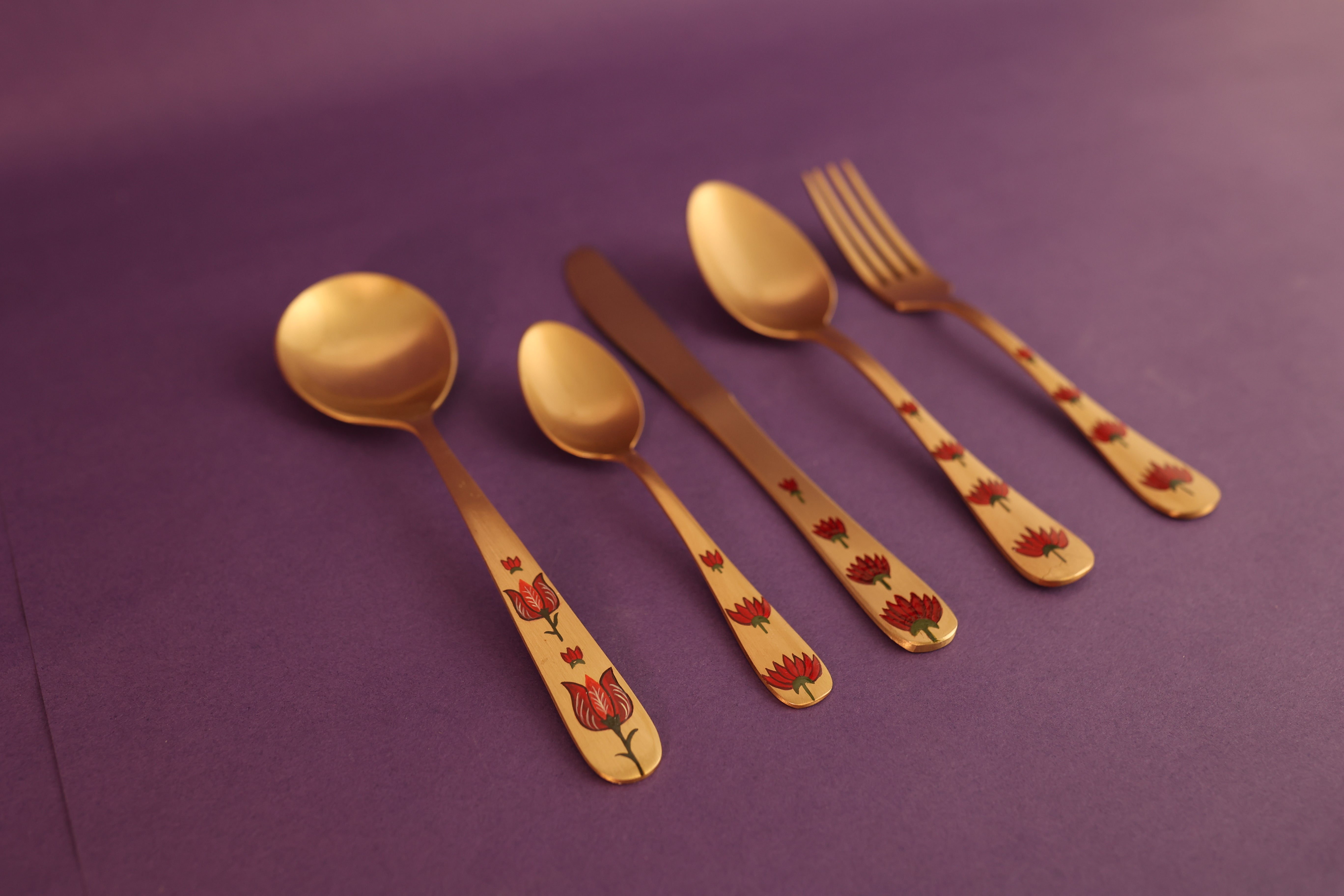 Kalamkari Pital Cutlery Set of 6