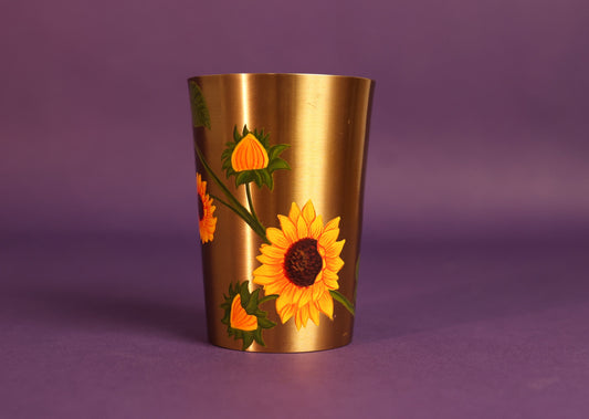 Sunflower Kansa Glass - Set Of 2