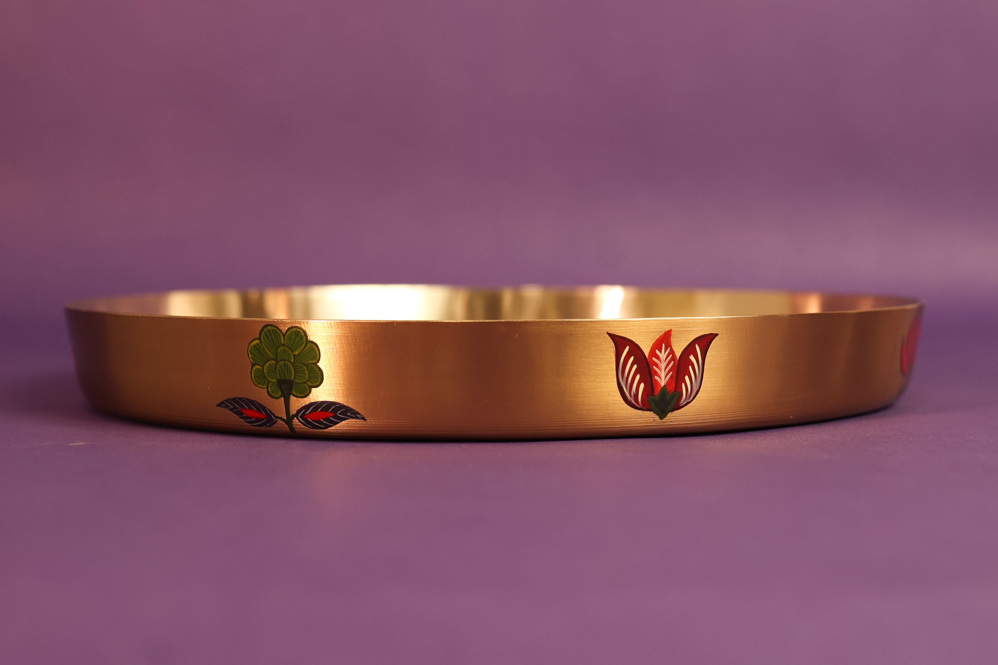 Kalamkari Kansa Thali Płatę 13"