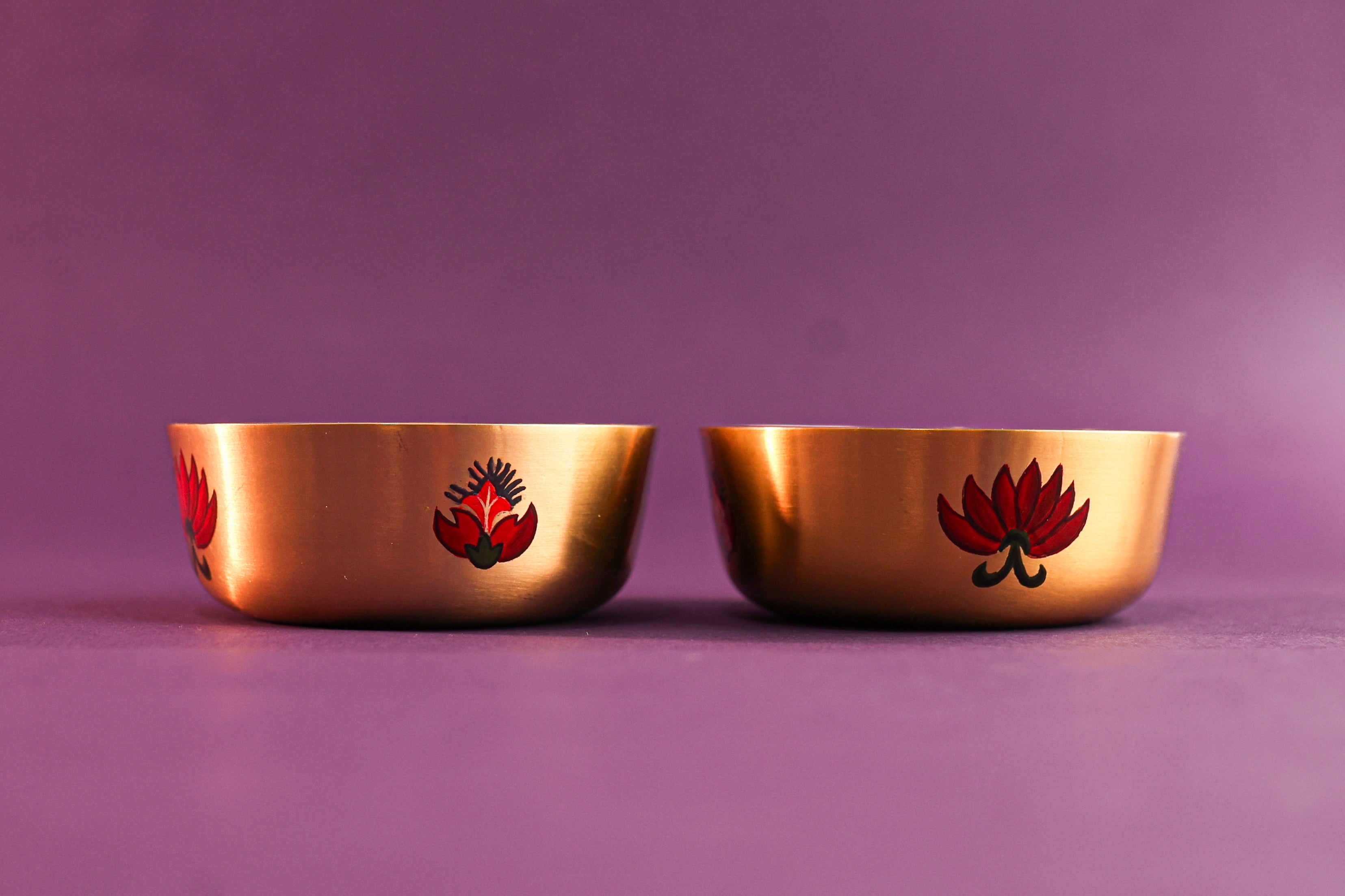 Kalamkari Kansa Katori Small - Set Of 2