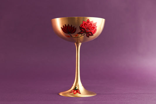 Kalamkari Pital Cocktail Glass - Set of 2