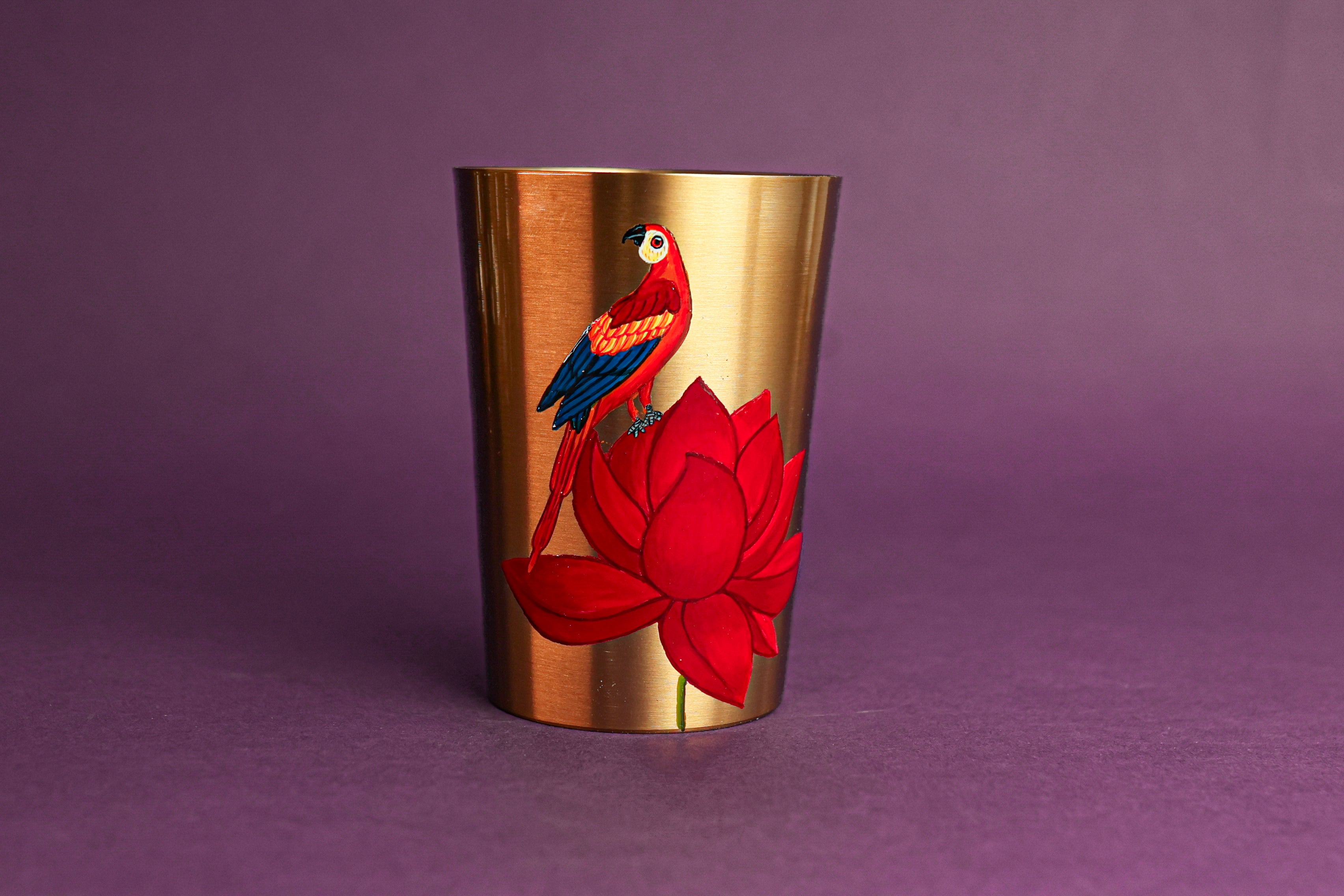 Padma Laal Tota Kansa Glass - Set Of 2