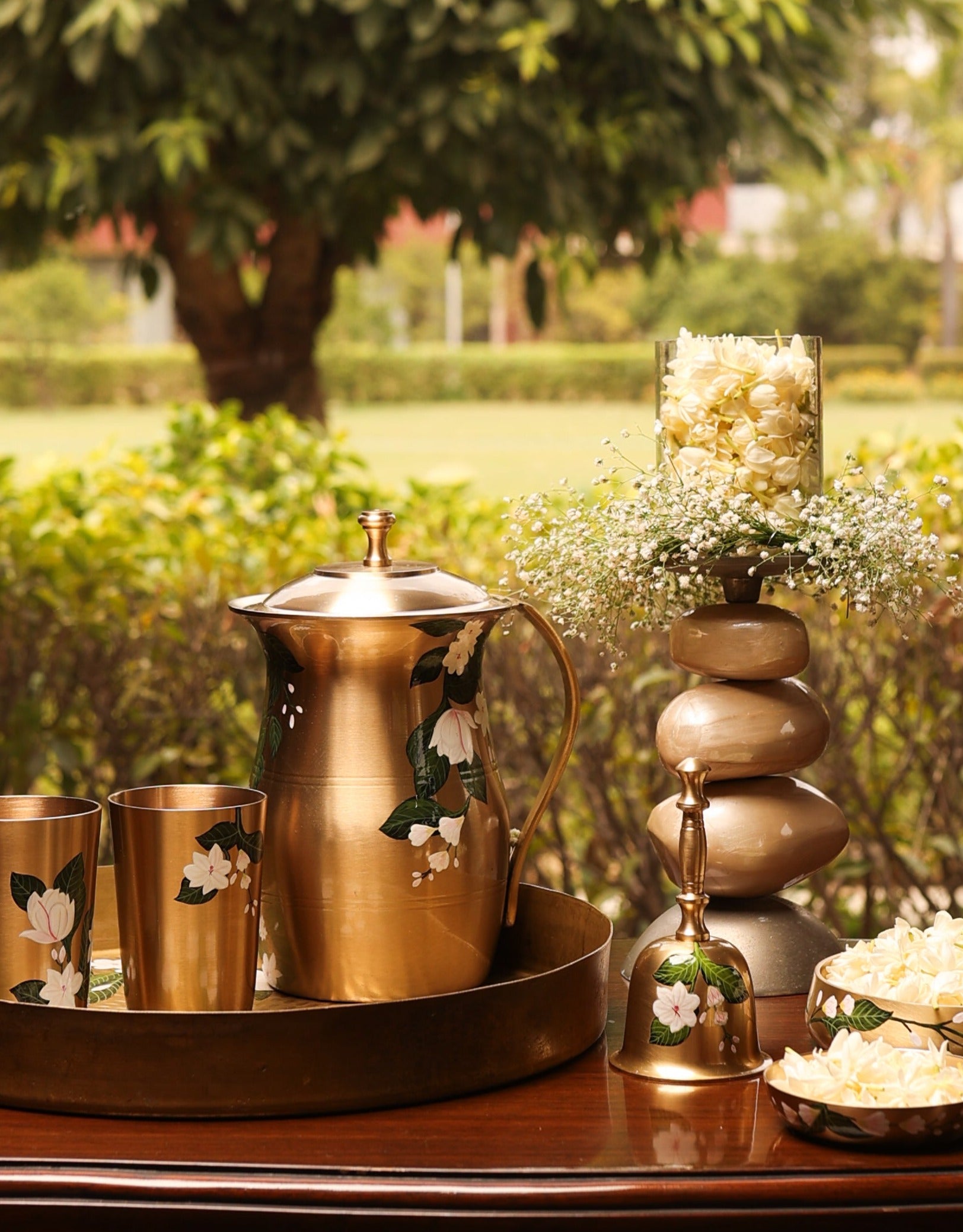 Chameli Kansa Jug and Glass set
