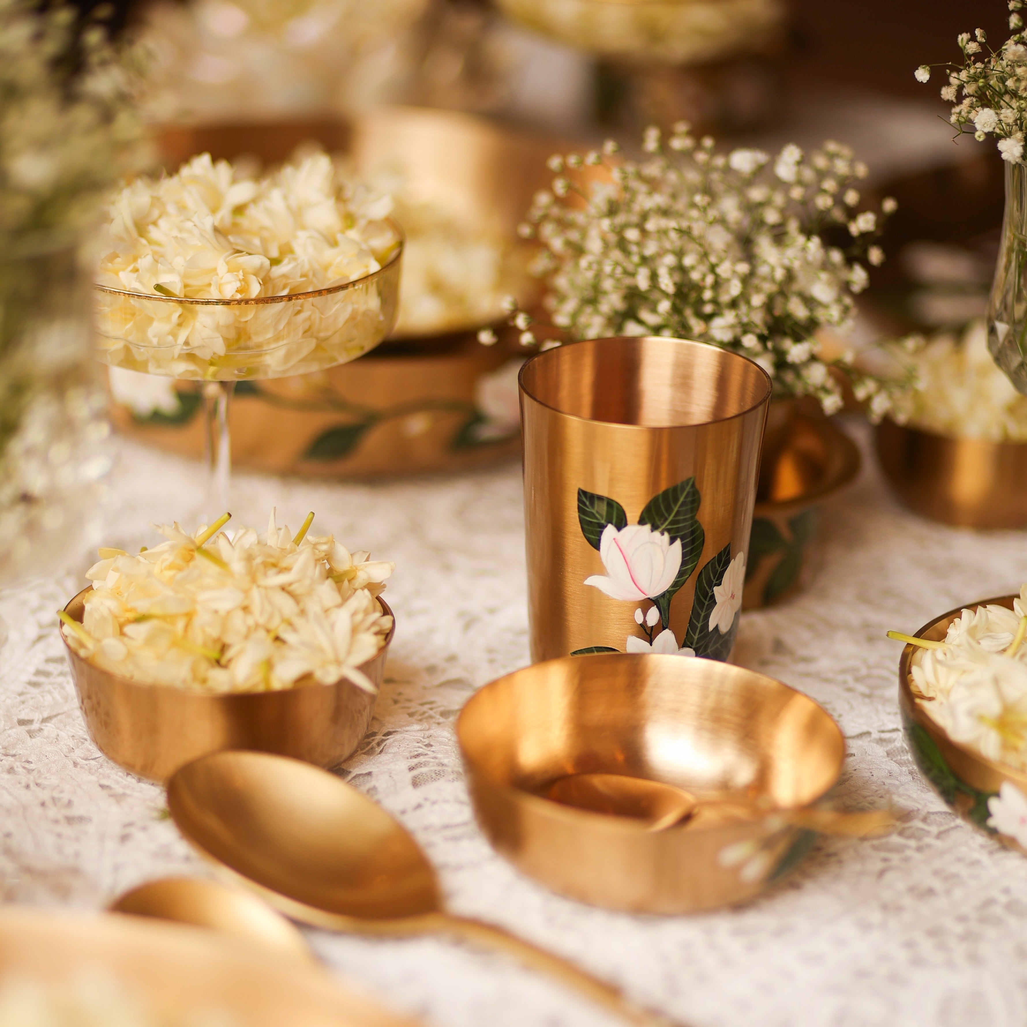 Chameli Kansa Glass - Set Of 2