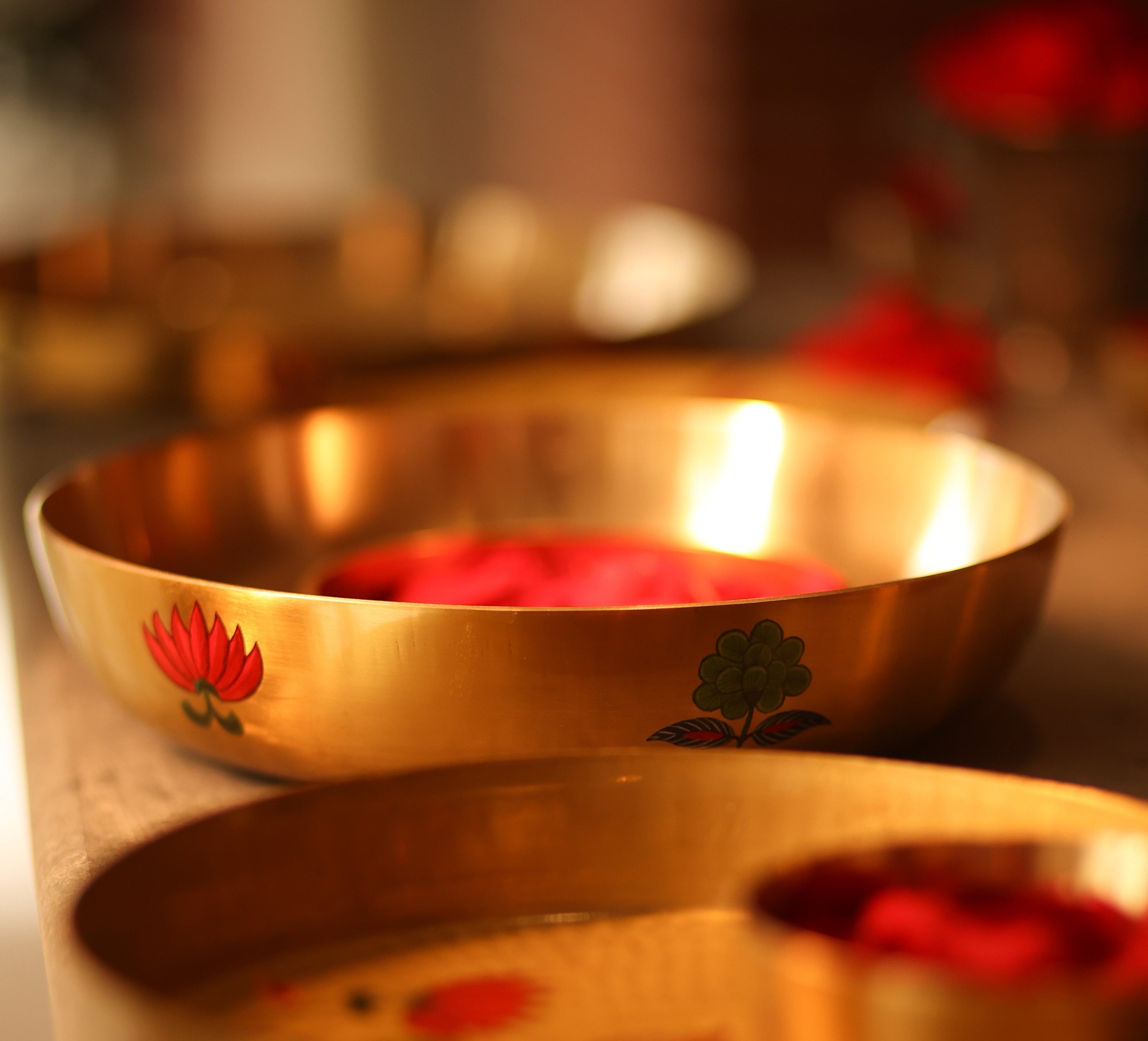 Kalamkari Kansa Serving Bowl Large