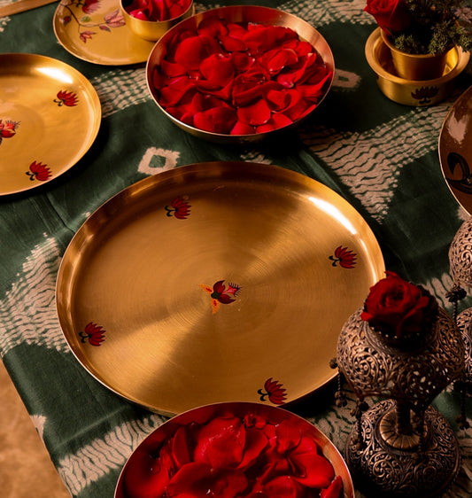 Kalamkari Kansa Dinner Plate