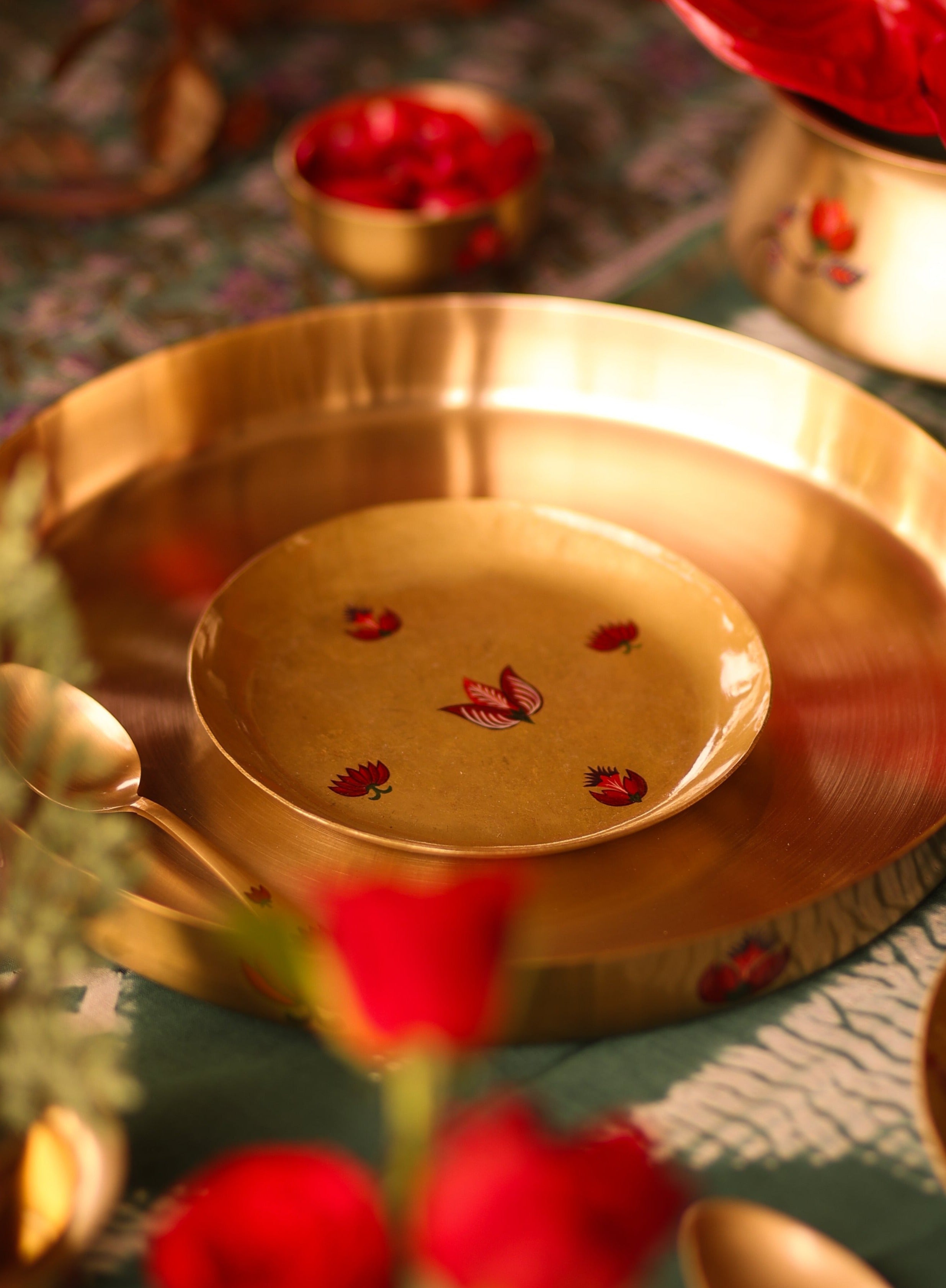 Kalamkari Pital Tapas Plate - Set of 4