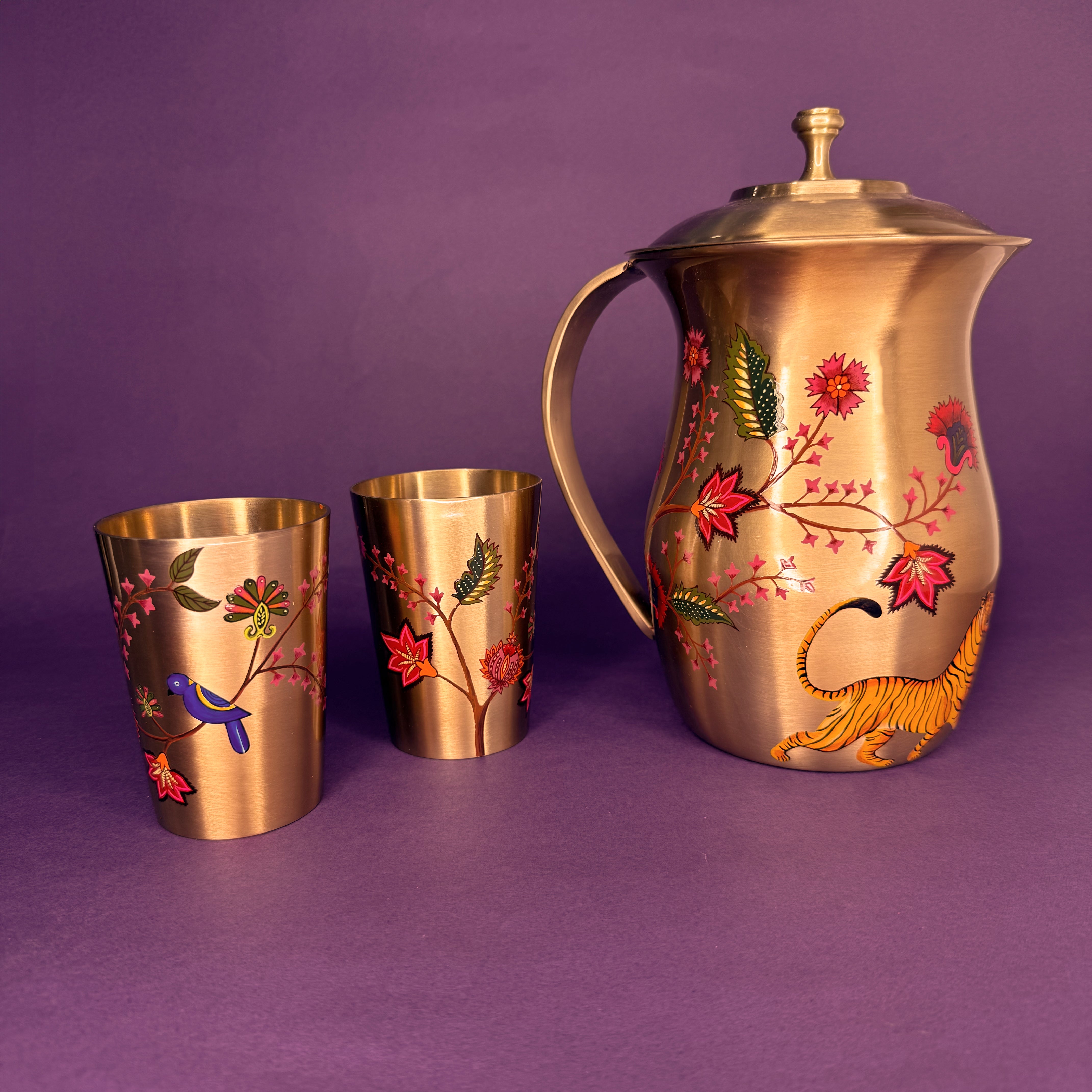 Rangeela Kansa Jug and Glass Set