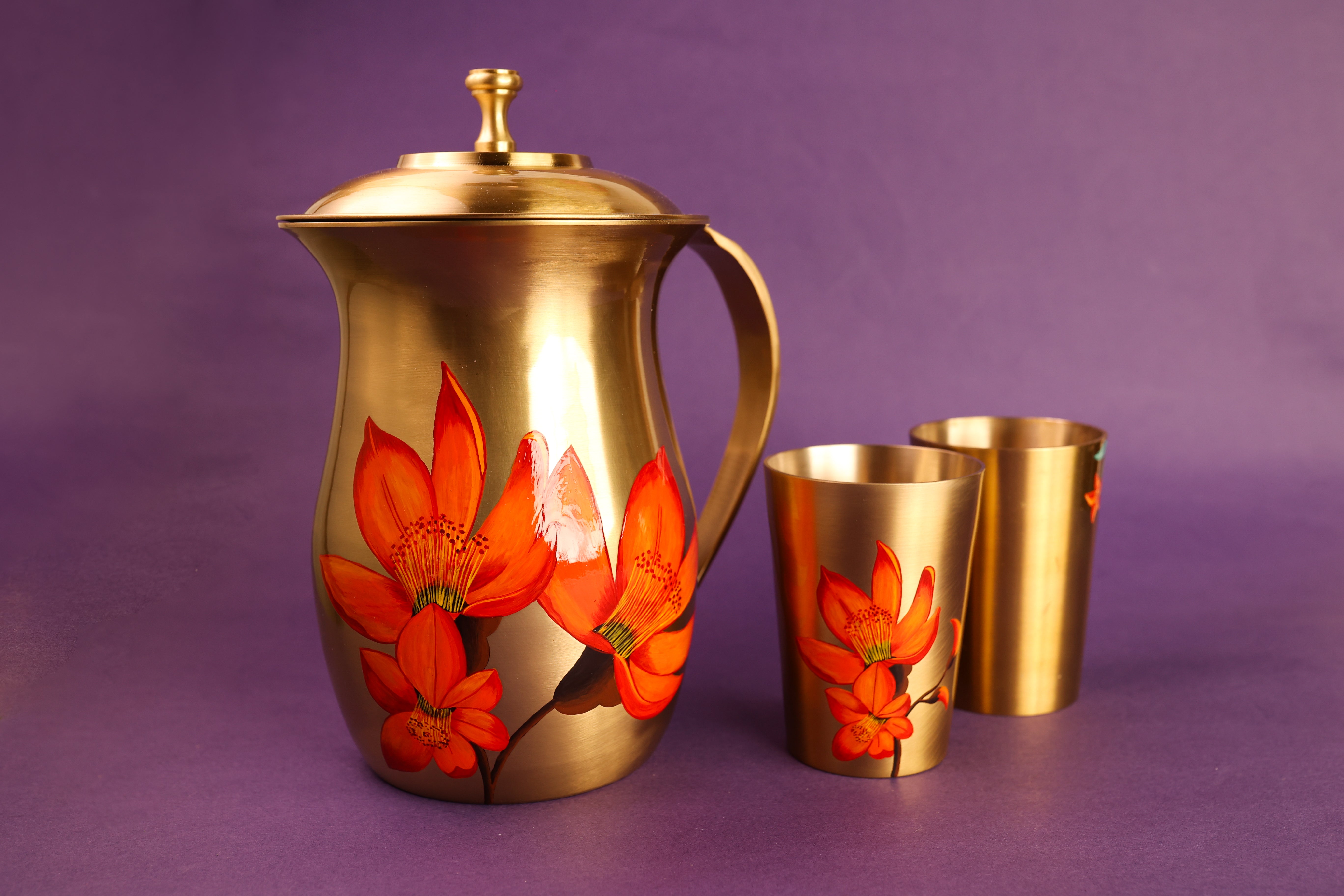 Palash Kansa Jug and Glass set