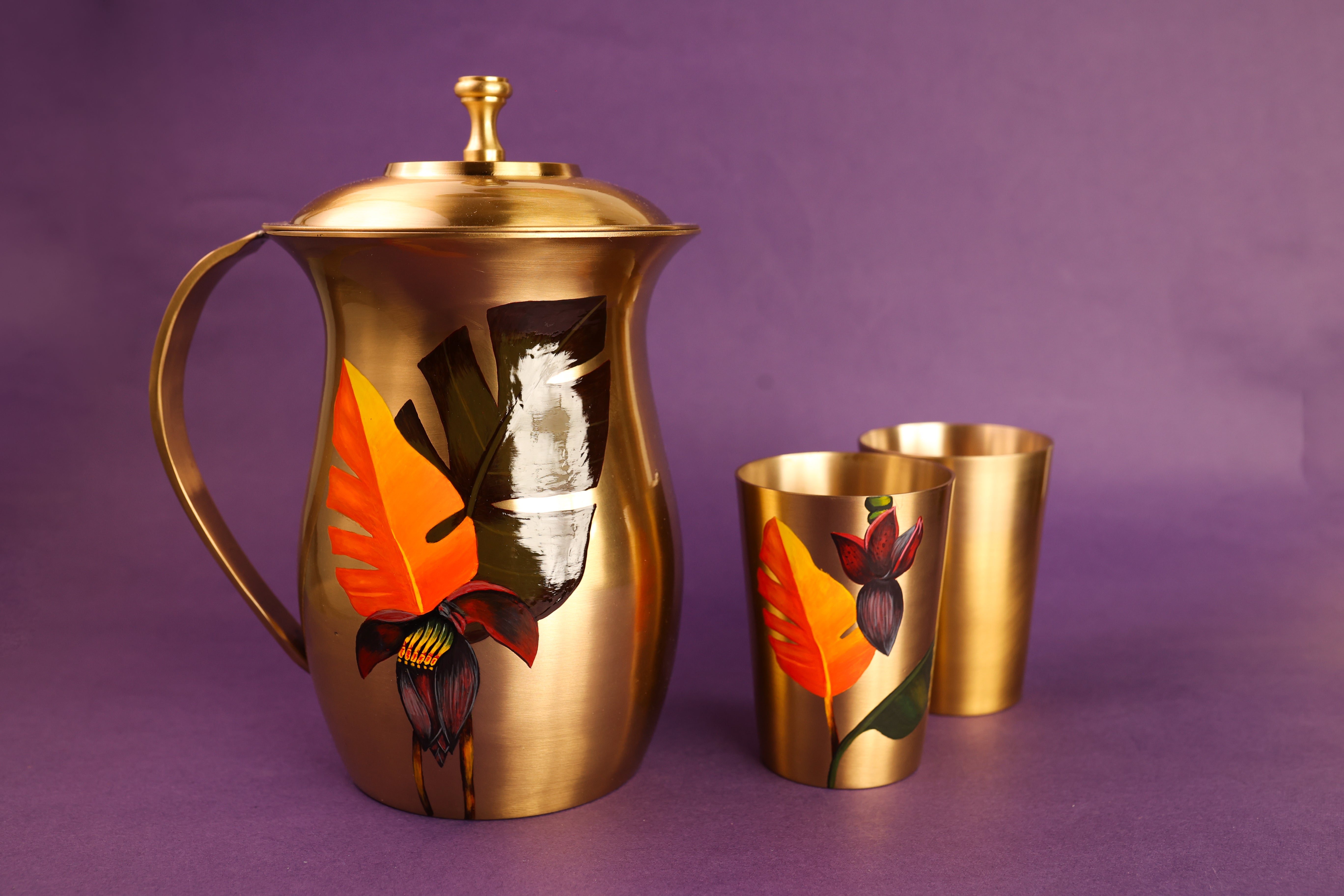 Patra Kansa Jug and Glass set